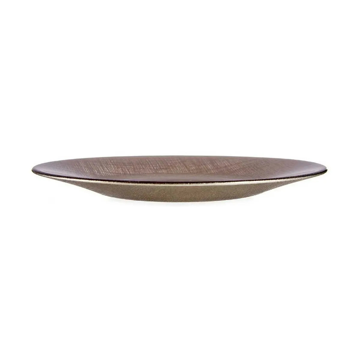 Assiette plate Doré verre 21 x 2 x 21 cm Bigbuy