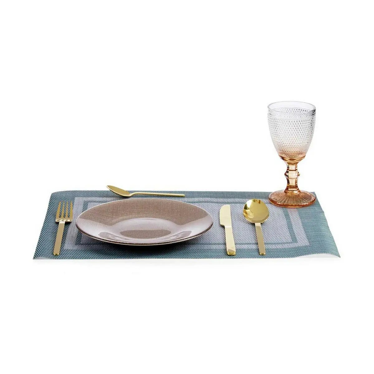 Assiette plate Doré verre 21 x 2 x 21 cm Bigbuy