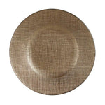 Assiette plate Doré verre 6 Unités (21 x 2 x 21 cm) - MAMM®