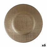 Assiette plate Doré verre 6 Unités (21 x 2 x 21 cm) - MAMM®