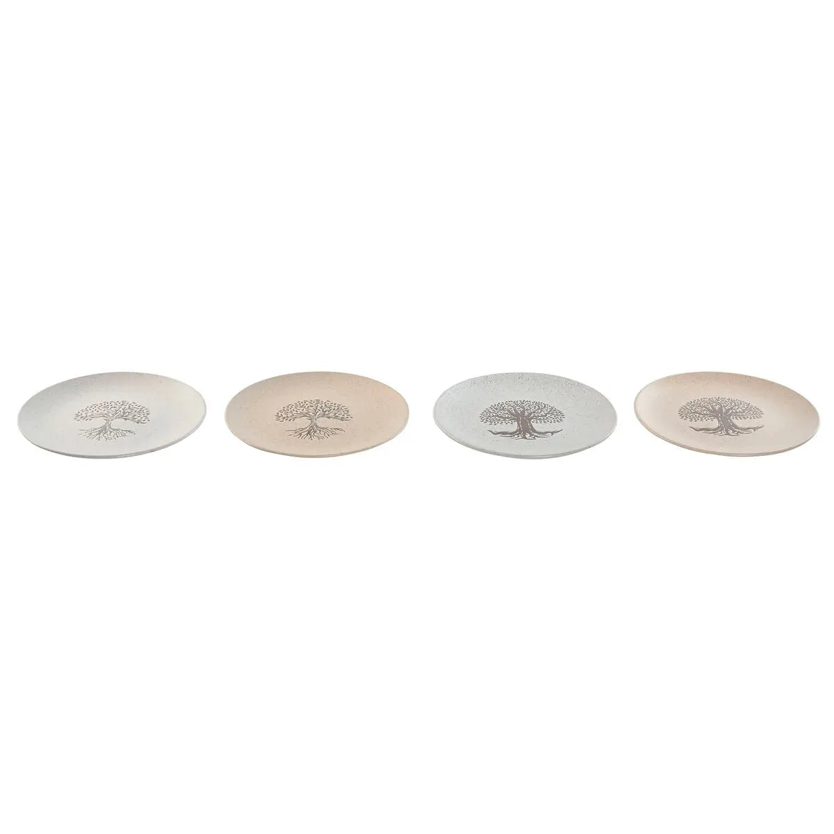 Assiette plate Home ESPRIT Blanc Beige Grès Traditionnel 20 x 20 x 2,5 cm - MAMM®