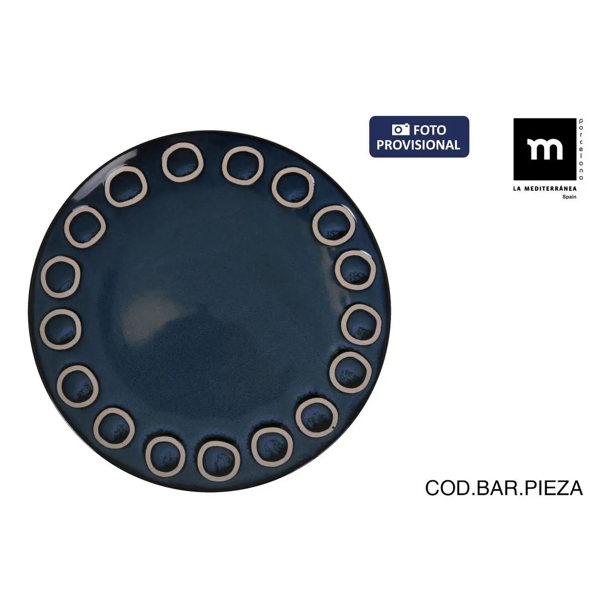 Assiette plate La Mediterránea Almudena Bleu (12 Unités) - MAMM®