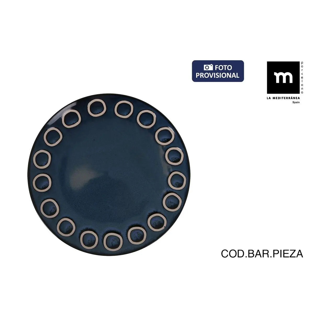 Assiette plate La Mediterránea Almudena Bleu (12 Unités) - MAMM®