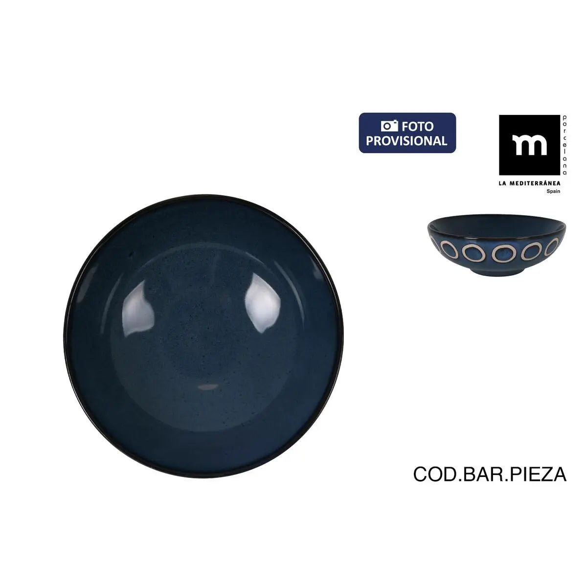 Assiette plate La Mediterránea Almudena Bleu (24 Unités) Bigbuy