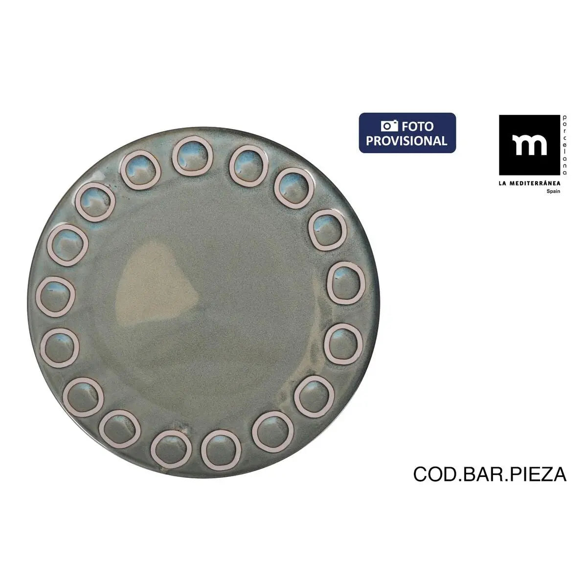 Assiette plate La Mediterránea Almudena Gris (12 Unités) - MAMM®