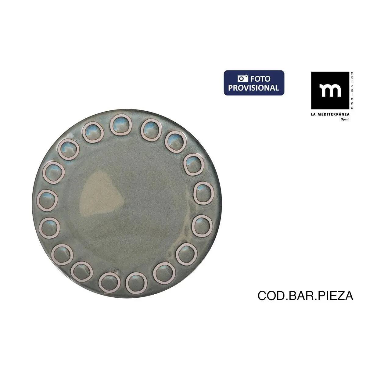 Assiette plate La Mediterránea Almudena Gris (12 Unités) - MAMM®