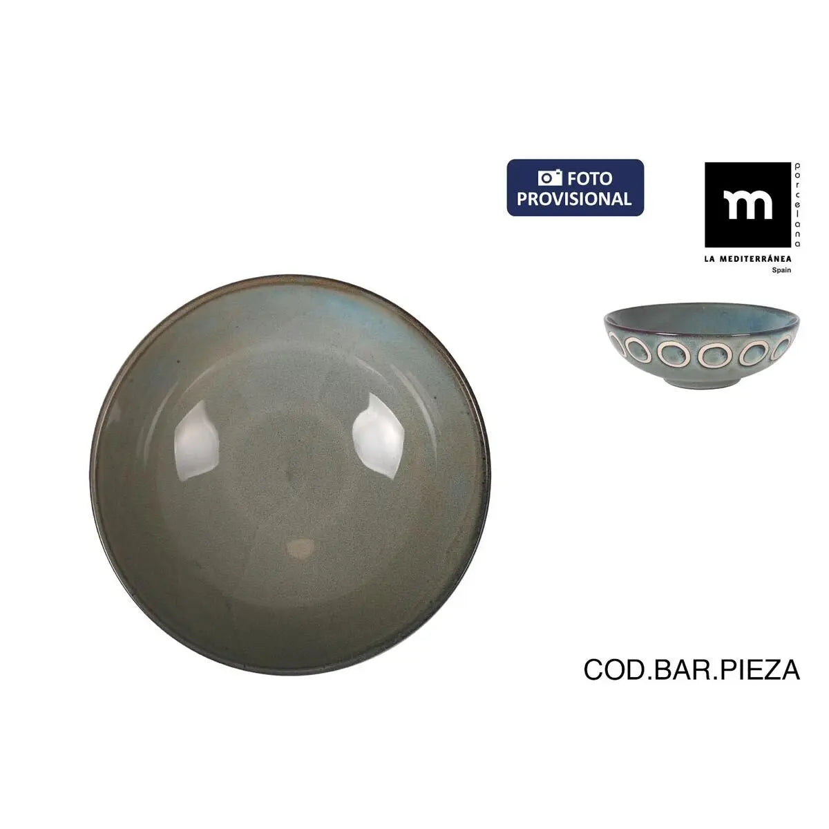 Assiette plate La Mediterránea Almudena Gris (24 Unités) Bigbuy