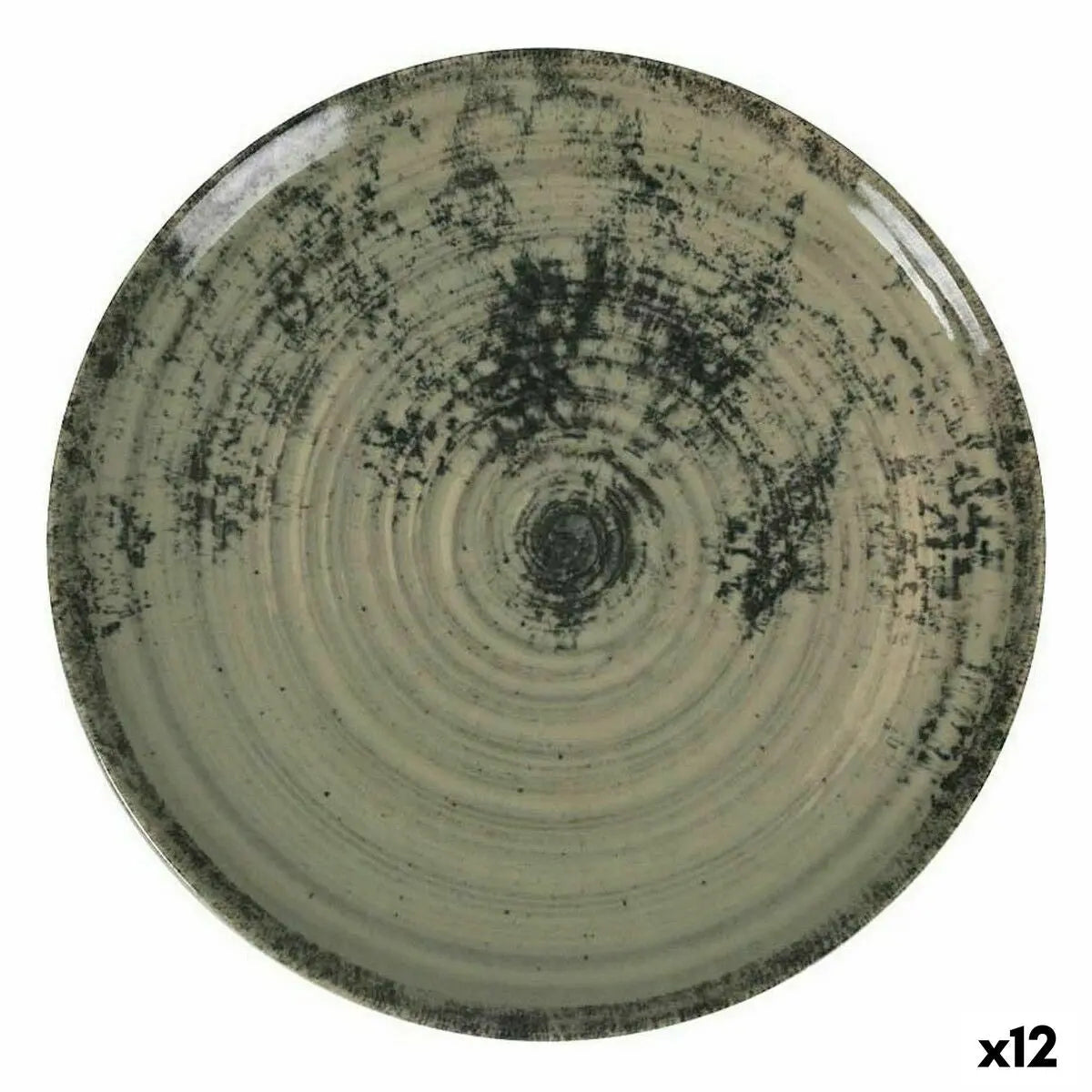 Assiette plate La Mediterránea Aspe Vert Ø 26 x 2,5 cm (12 Unités) Bigbuy