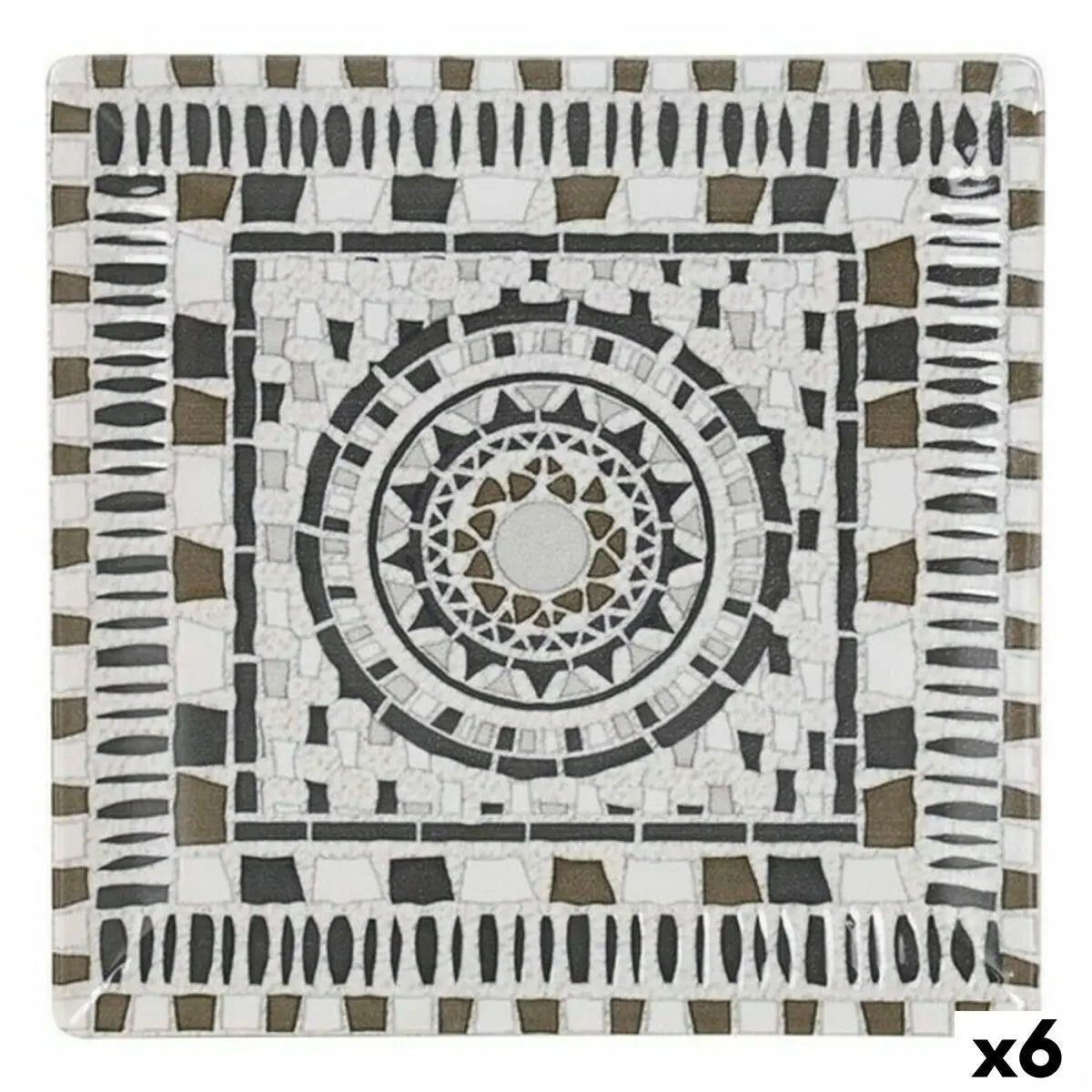 Assiette plate La Mediterránea Barroc Porcelaine 24 x 24 x 2 cm (6 Unités) (24 x 24 x 2 cm) Bigbuy