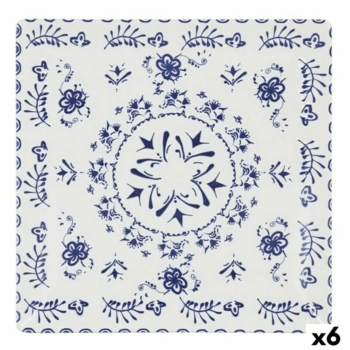 Assiette plate La Mediterránea Blur Porcelaine 24 x 24 x 2 cm (6 Unités) (24 x 24 x 2 cm) Bigbuy