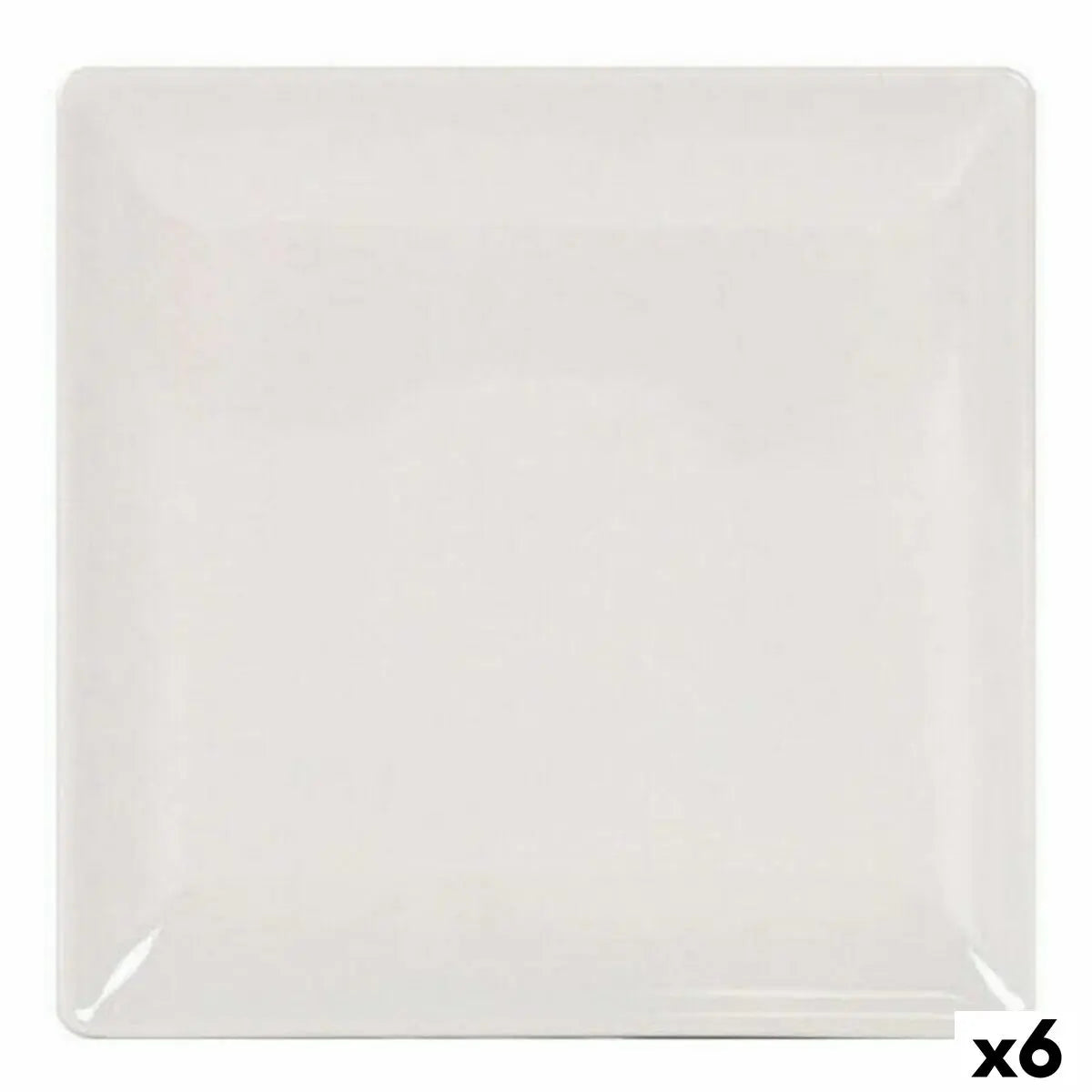 Assiette plate La Mediterránea Elite Grès Ivoire 21 x 21 x 2 cm (6 Unités) (21 cm) Mamm