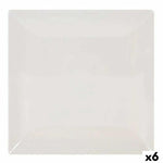 Assiette plate La Mediterránea Elite Grès Ivoire 26,5 x 26,5 x 2,5 cm (6 Unités) Mamm