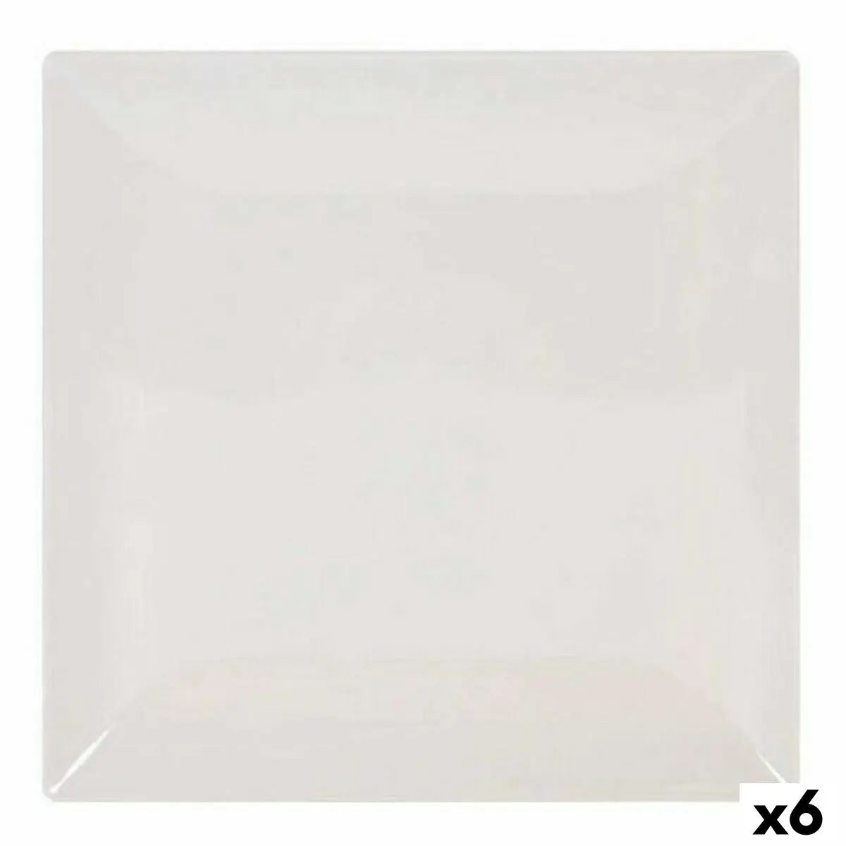 Assiette plate La Mediterránea Elite Grès Ivoire 26,5 x 26,5 x 2,5 cm (6 Unités) Mamm