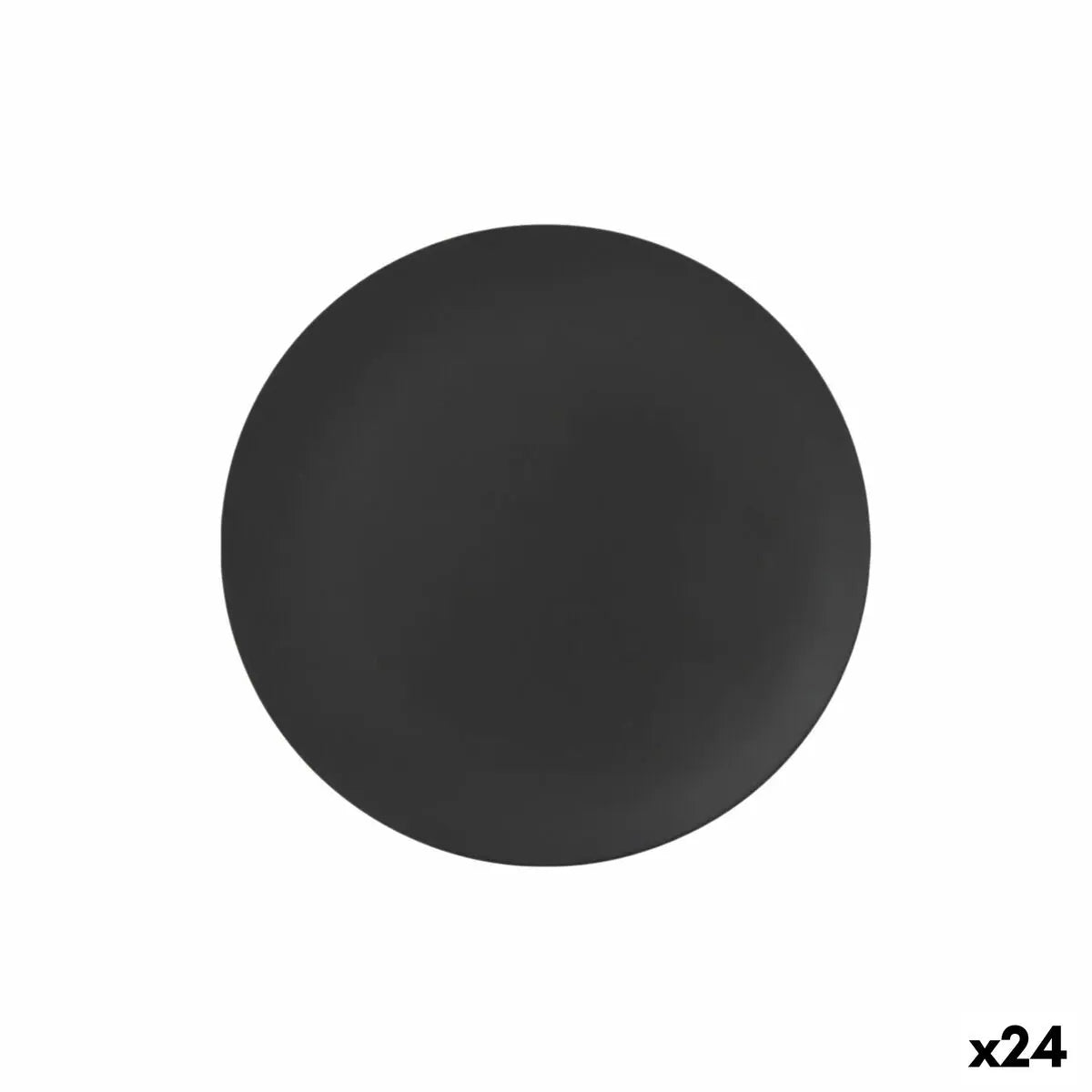 Assiette plate La Mediterránea Noir 25,5 cm (24 Unités) Bigbuy