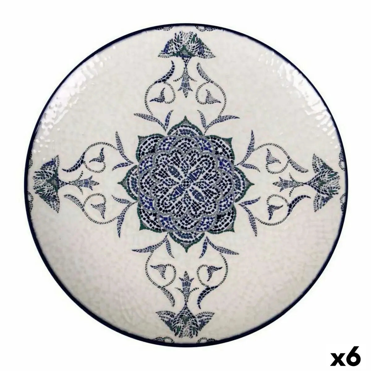Assiette plate La Mediterránea Rosetta Porcelaine (6 Unités) Bigbuy