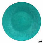 Assiette plate Turquoise verre 27,5 x 2 x 27,5 cm (6 Unités) - MAMM®