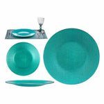 Assiette plate Turquoise verre 27,5 x 2 x 27,5 cm (6 Unités) - MAMM®