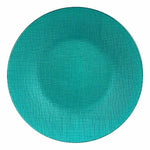 Assiette plate Turquoise verre 27,5 x 2 x 27,5 cm (6 Unités) - MAMM®