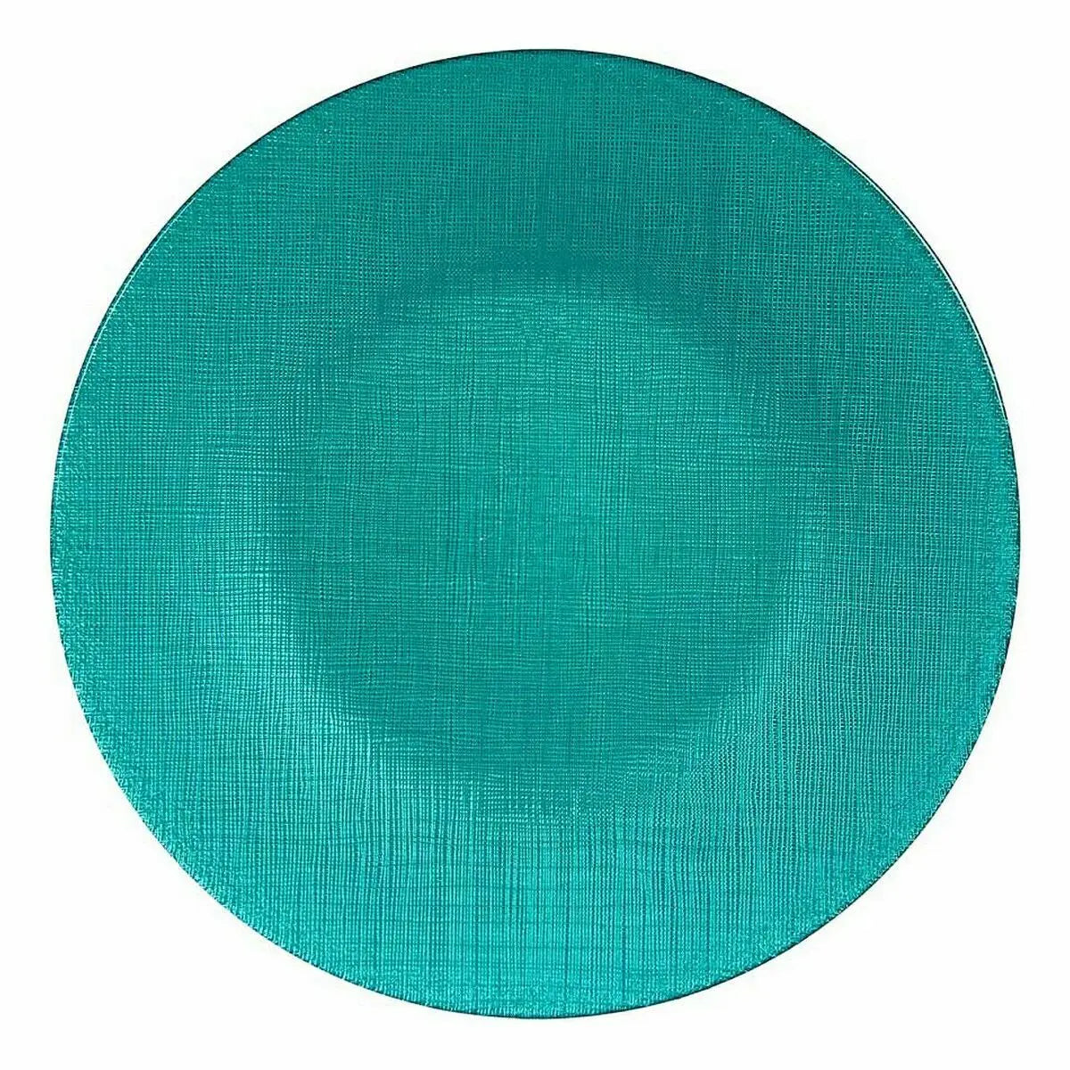 Assiette plate Turquoise verre 27,5 x 2 x 27,5 cm (6 Unités) - MAMM®