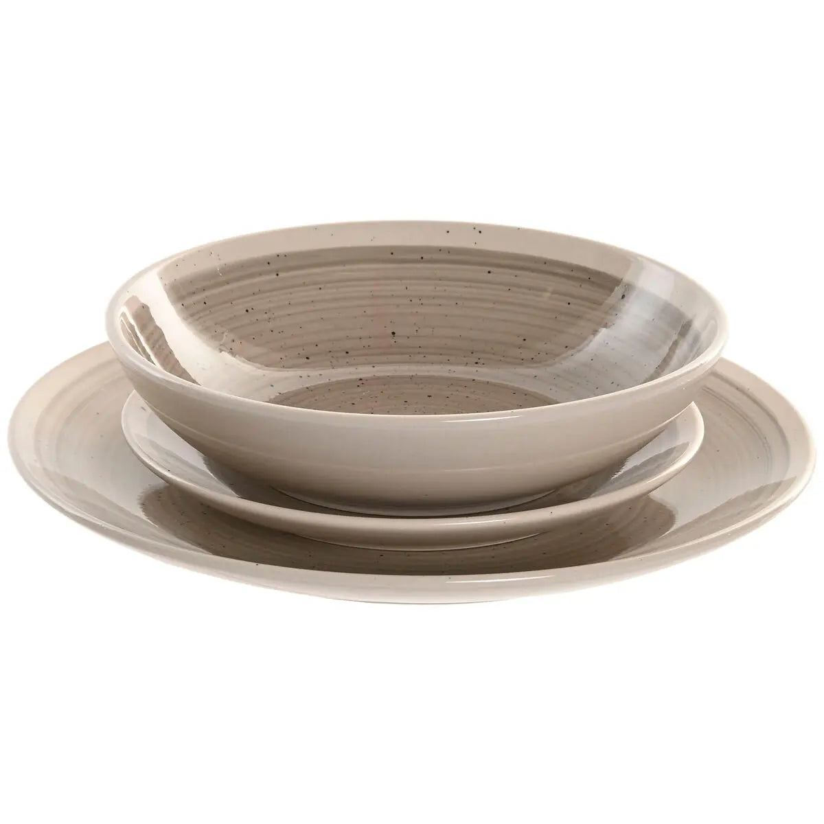 Assiettes Home ESPRIT Beige Gris Grès 18 Pièces - MAMM®