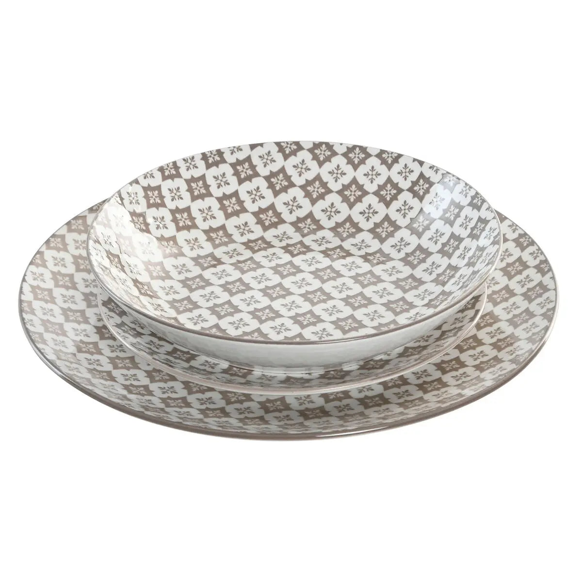 Assiettes Home ESPRIT Beige Porcelaine Moderne 18 Pièces - MAMM®