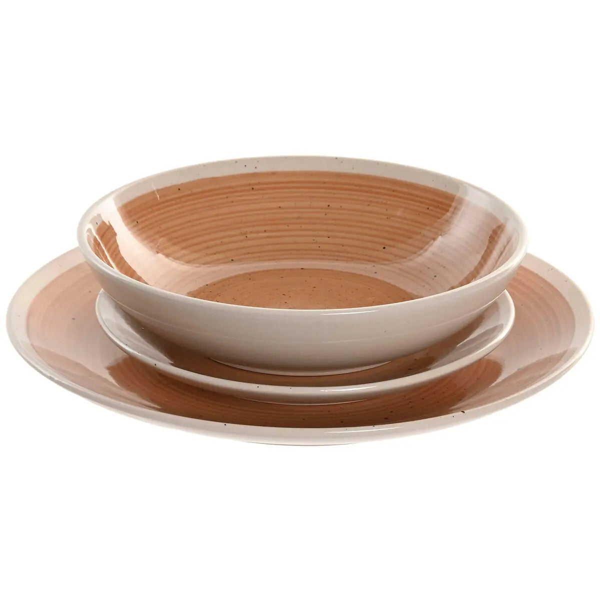 Assiettes Home ESPRIT Blanc Orange Grès 18 Pièces - MAMM®