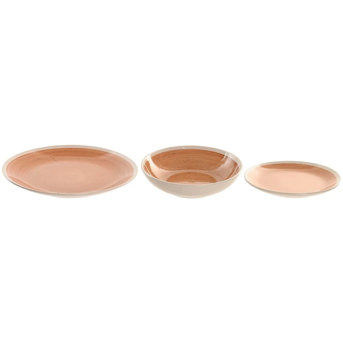 Assiettes Home ESPRIT Blanc Orange Grès 18 Pièces - MAMM®