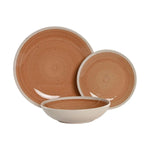 Assiettes Home ESPRIT Blanc Orange Grès 18 Pièces - MAMM®