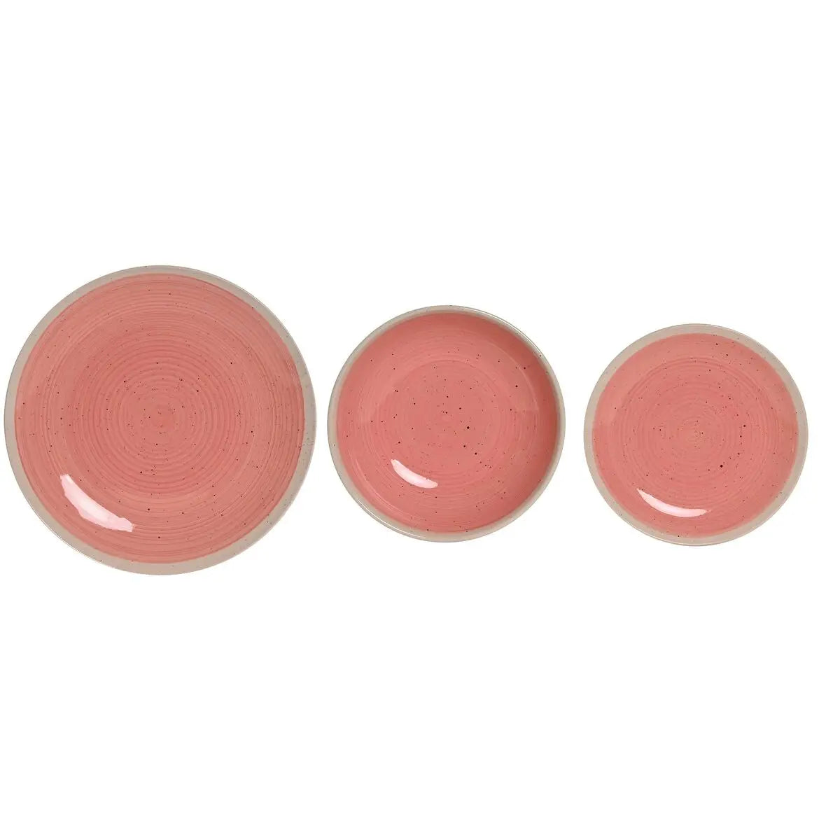 Assiettes Home ESPRIT Blanc Rose Grès 18 Pièces - MAMM®