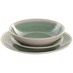 Assiettes Home ESPRIT Blanc Vert Grès 18 Pièces - MAMM®