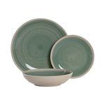 Assiettes Home ESPRIT Blanc Vert Grès 18 Pièces - MAMM®