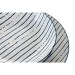 Assiettes Home ESPRIT Bleu Porcelaine Rayures méditerranéen 18 Pièces - MAMM®