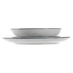 Assiettes Home ESPRIT Bleu Porcelaine Rayures méditerranéen 18 Pièces - MAMM®