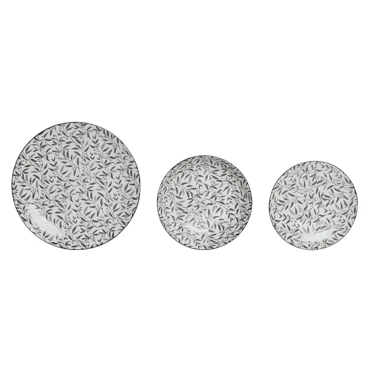 Assiettes Home ESPRIT Gris clair Porcelaine 18 Pièces - MAMM®