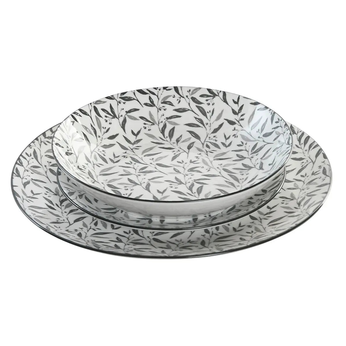 Assiettes Home ESPRIT Gris clair Porcelaine 18 Pièces - MAMM®