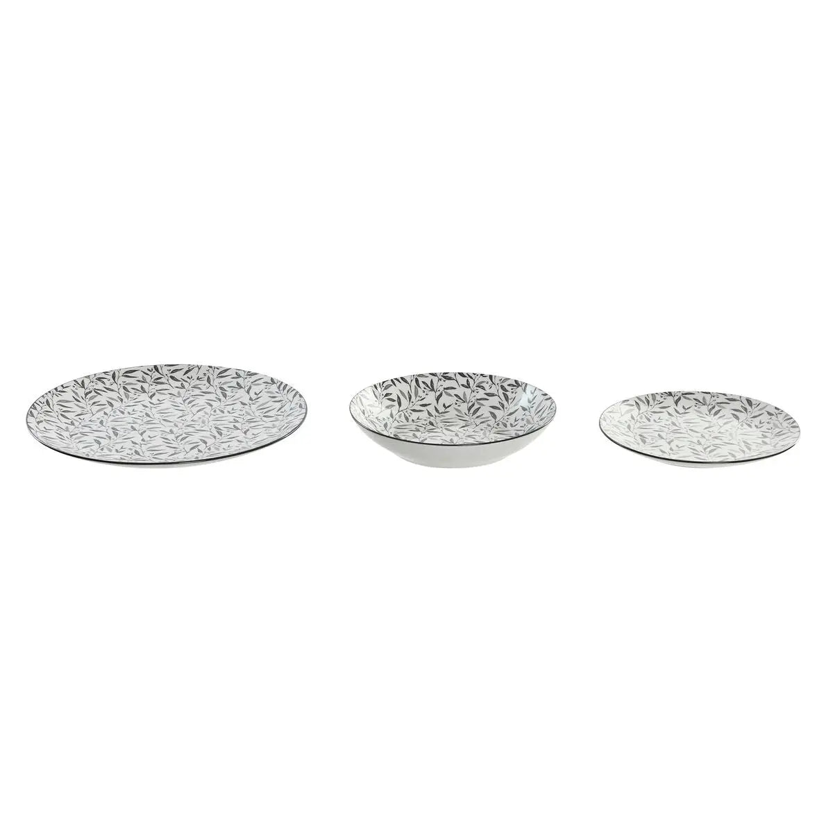 Assiettes Home ESPRIT Gris clair Porcelaine 18 Pièces - MAMM®