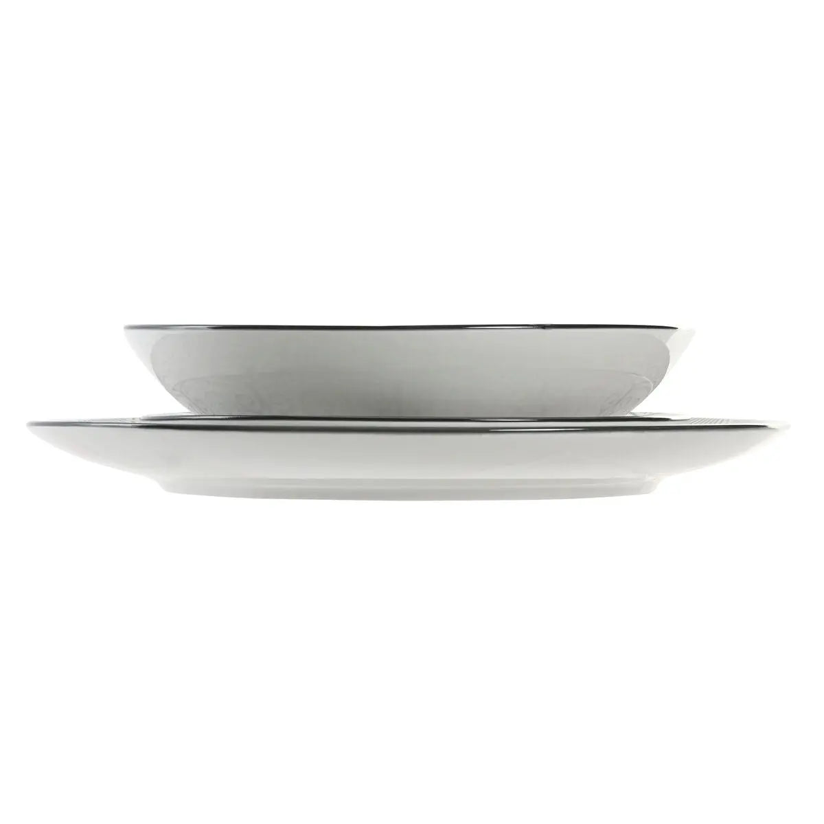 Assiettes Home ESPRIT Gris clair Porcelaine Scandi 18 Pièces - MAMM®