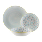 Assiettes Versa BREEZE  Bleu Porcelaine 18 Pièces - MAMM®