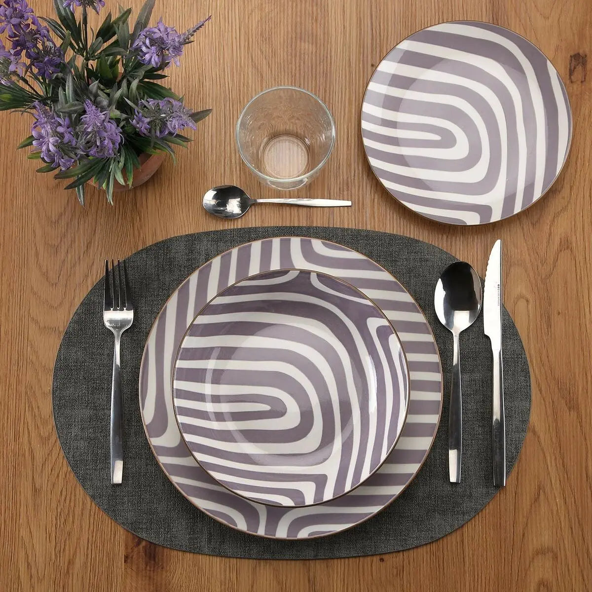 Assiettes Versa Denali Gris Porcelaine - MAMM®