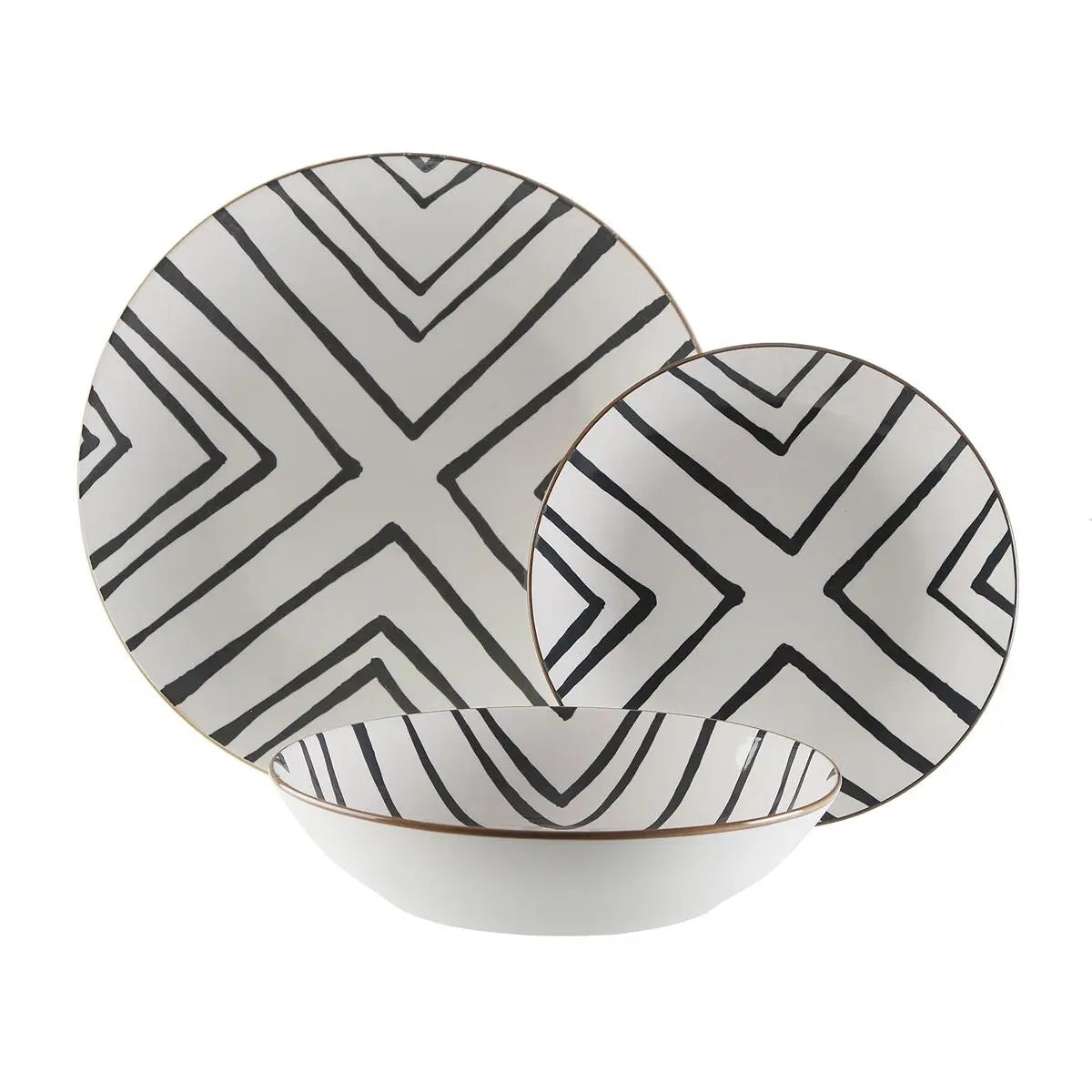 Assiettes Versa Gris Porcelaine 18 Pièces - MAMM®