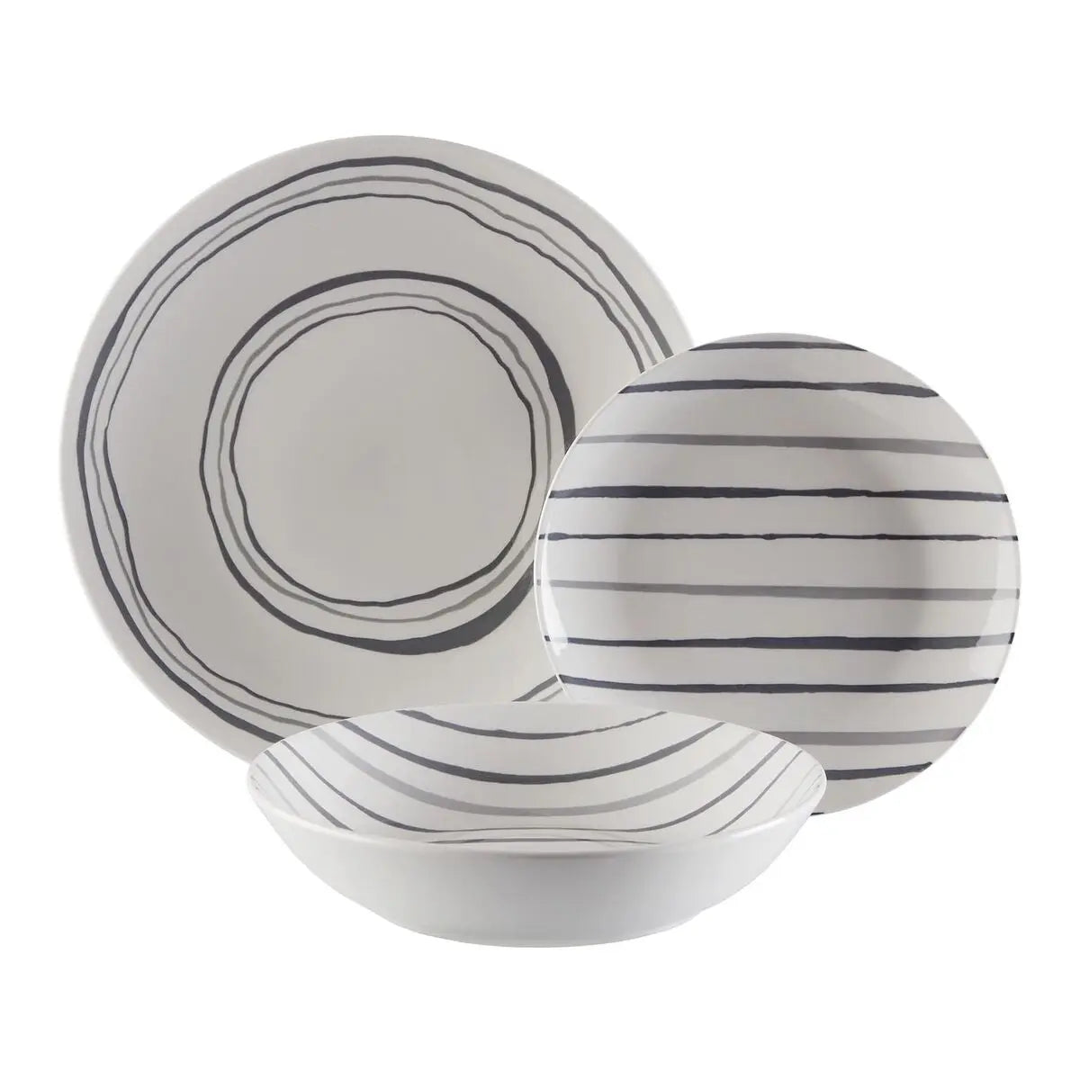 Assiettes Versa Gris Porcelaine - MAMM®