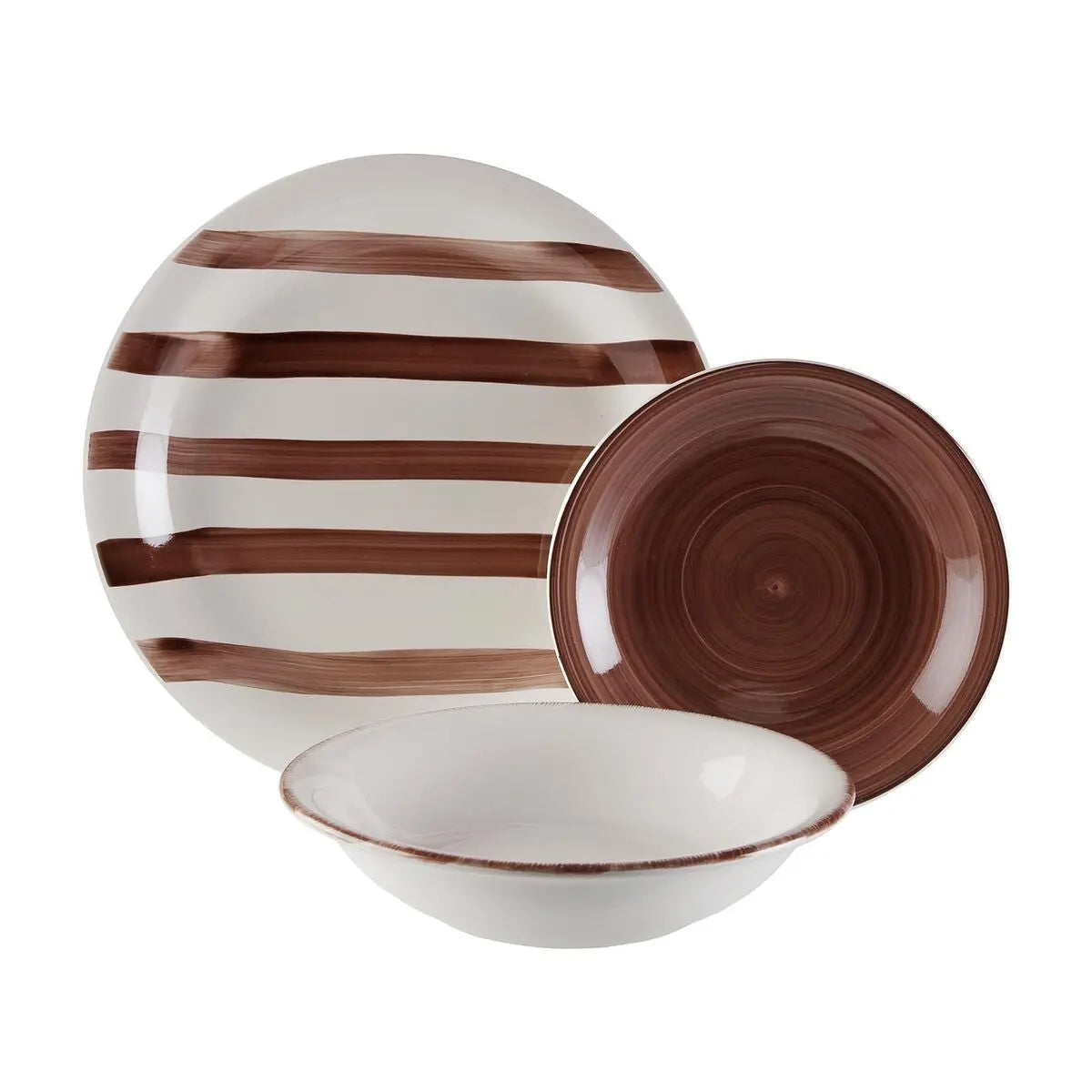 Assiettes Versa Ligia Marron 26,5 x 26,5 cm 18 Pièces - MAMM®