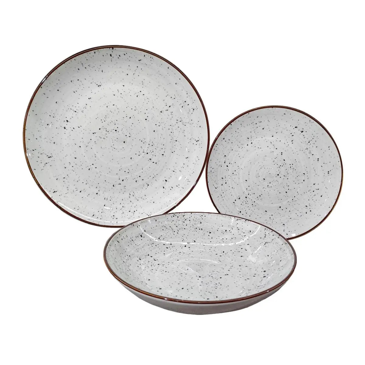 Assiettes Versa Lua Gris Porcelaine 18 Pièces - MAMM®