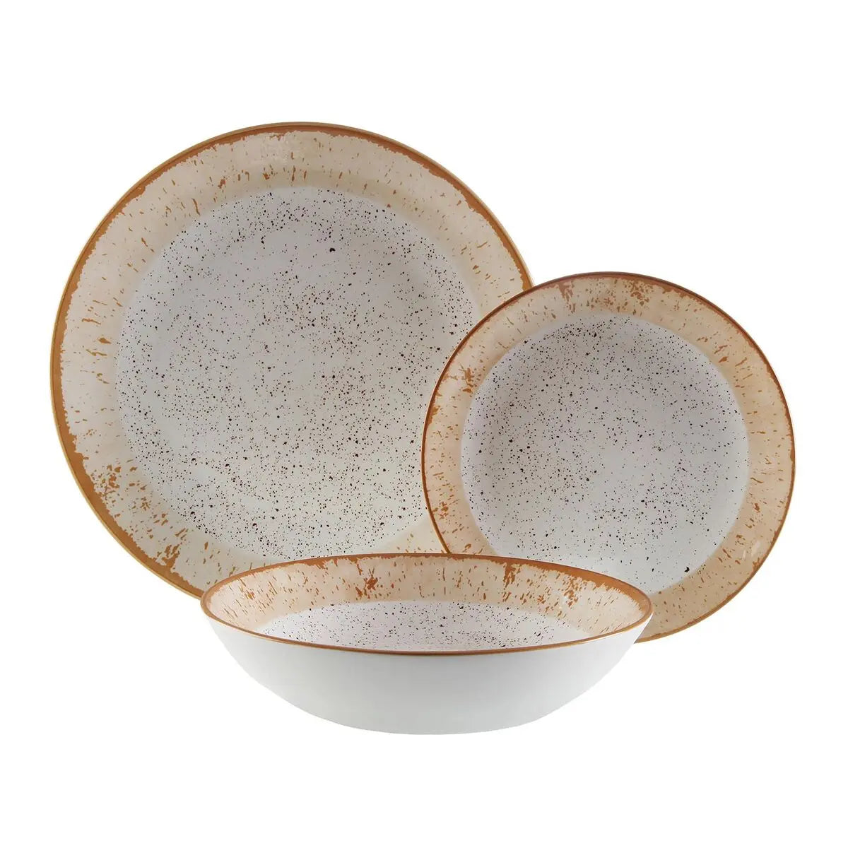 Assiettes Versa Marron Porcelaine 18 Pièces - MAMM®