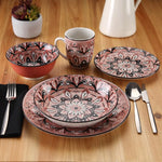 Assiettes Versa Rose Porcelaine 18 Pièces - MAMM®