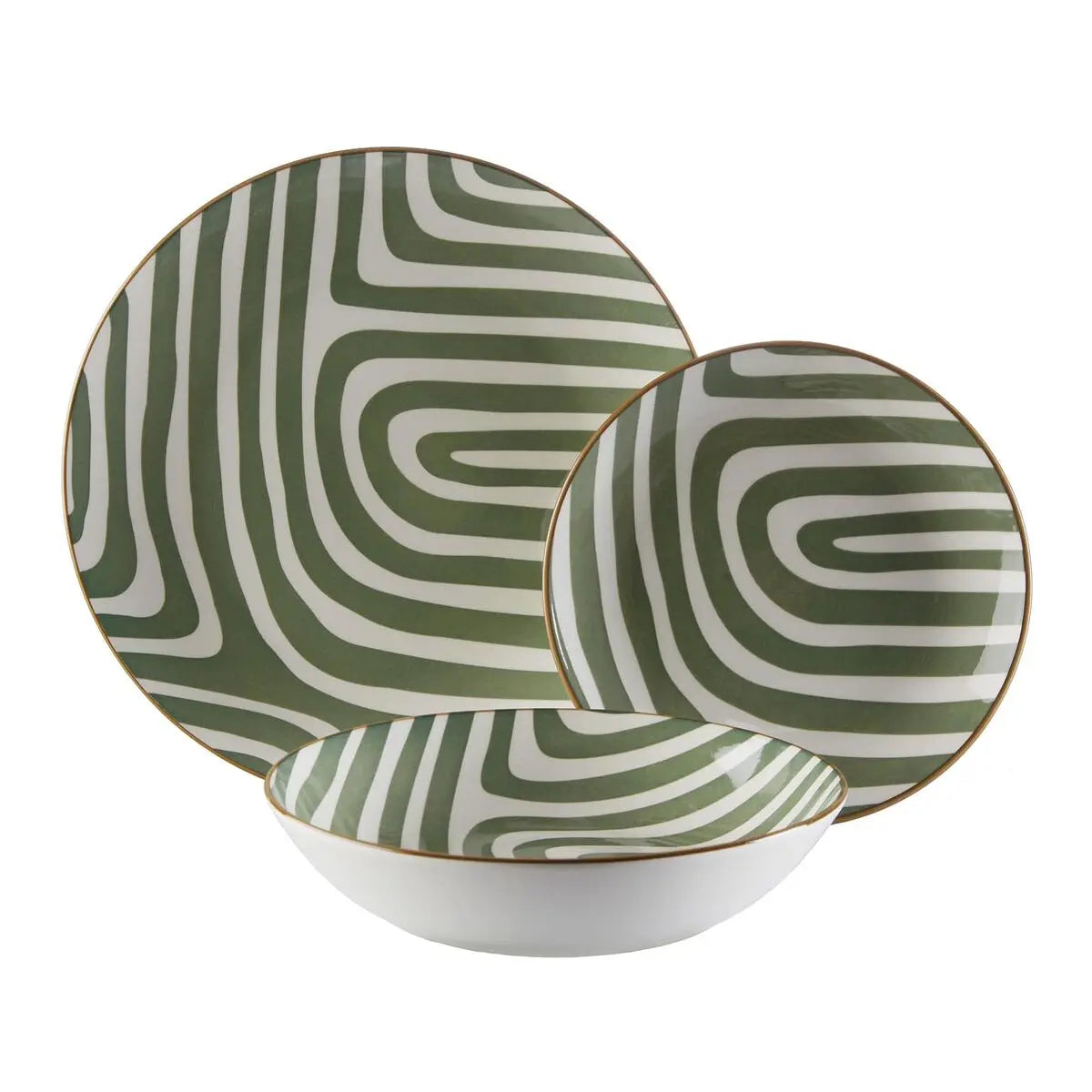 Assiettes Versa Vert Porcelaine - MAMM®