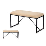 Banc Beige Métal Tissu 81 x 42 x 38 cm Bigbuy