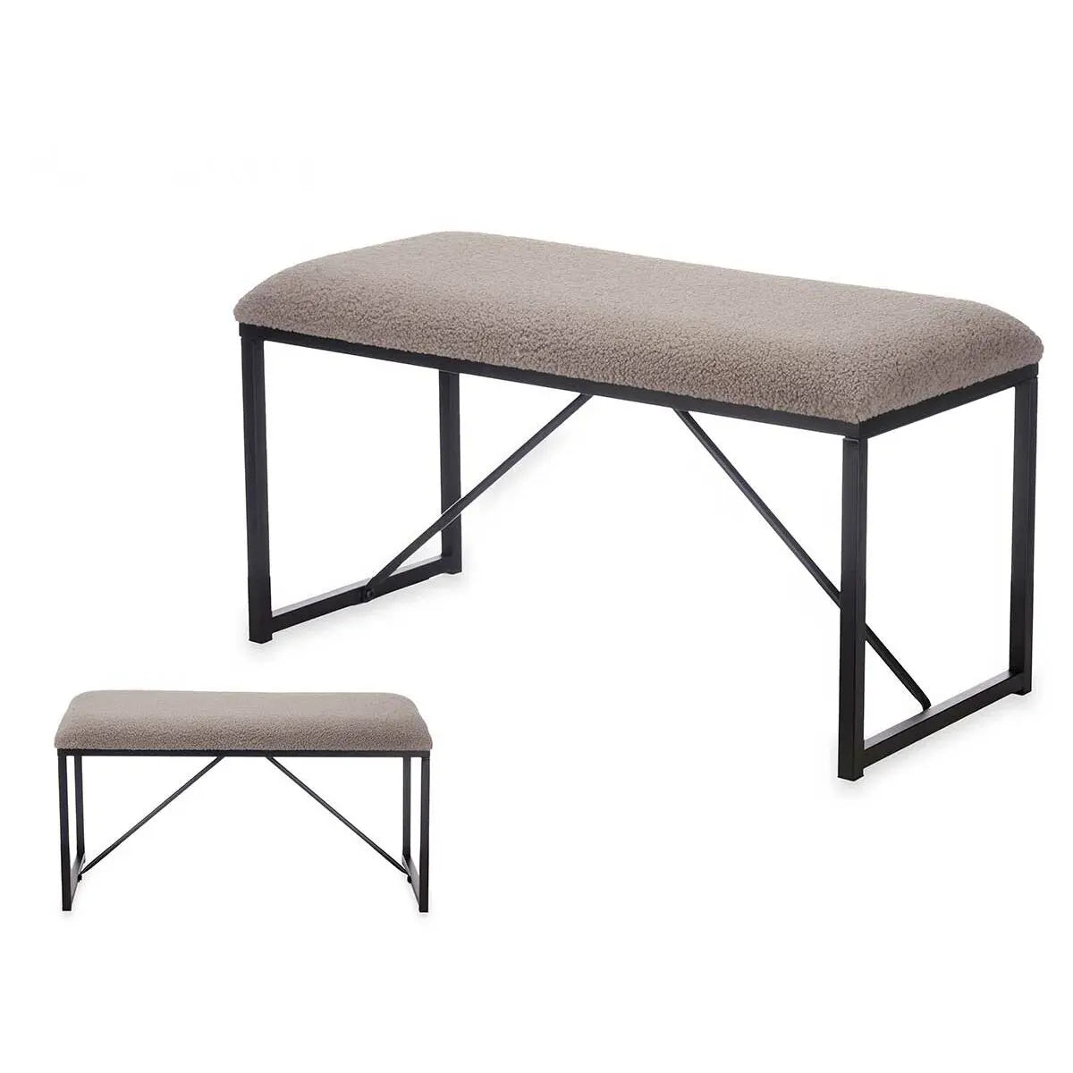 Banc Marron Métal Tissu 81 x 42 x 38 cm Bigbuy