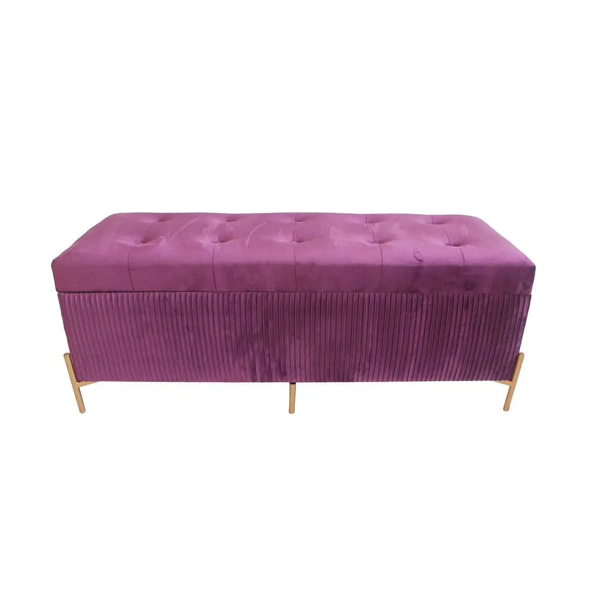Banc de Pied de Lit DKD Home Decor Doré Pourpre Bois MDF 115 x 43 x 46 cm Mamm