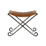 Banc de Pied de Lit DKD Home Decor Noir Métal Marron Cuir (53 x 45 x 44 cm) Mamm